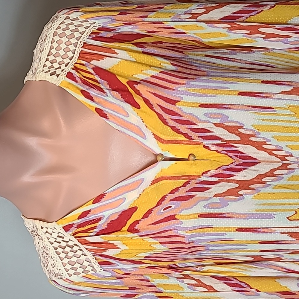 HALE BOB Art To Wear Flowy Top Size XS Silky Bohemian Comfy Beachy‎ Summer - Picture 2 of 10